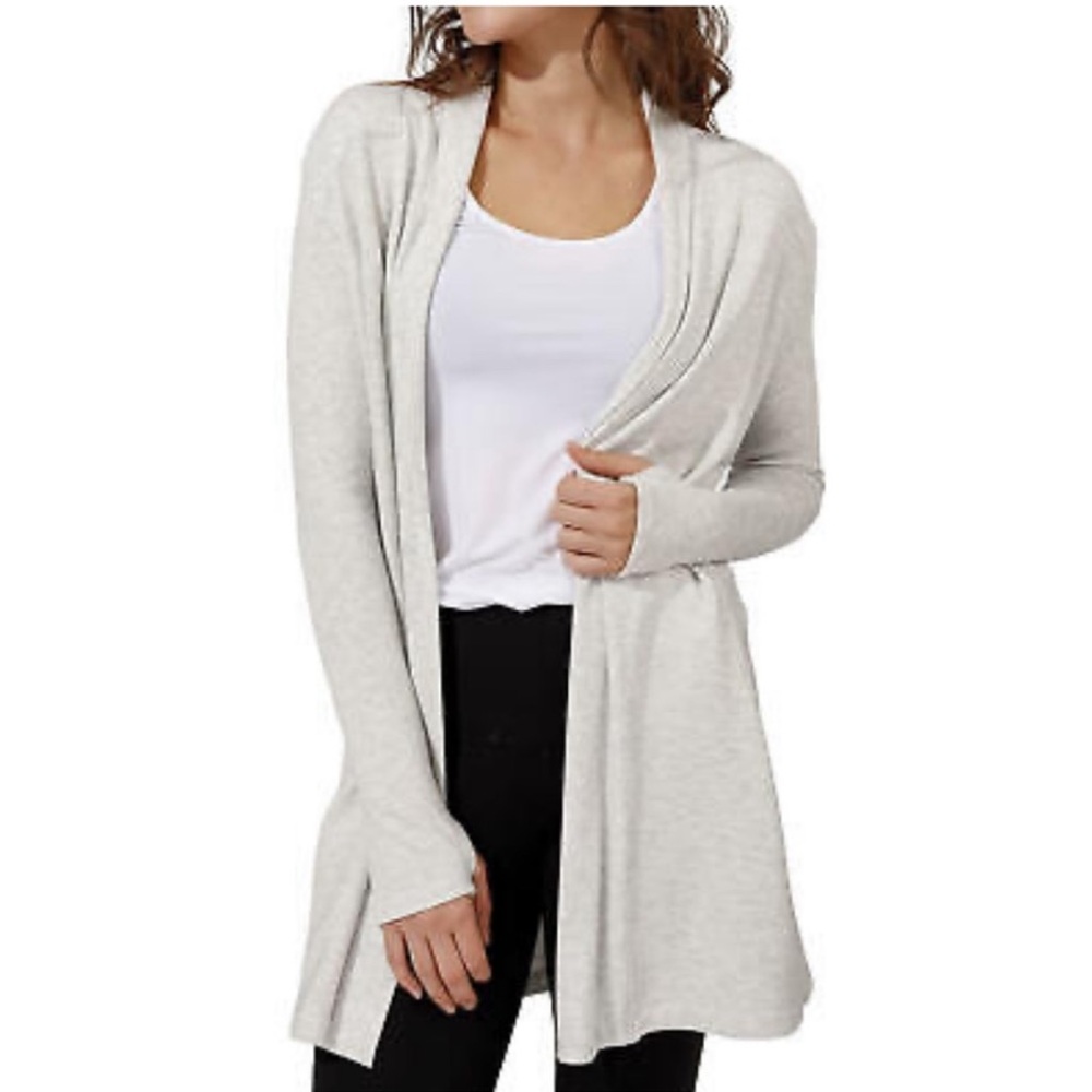 Grey Knit Sweater with Side Slits